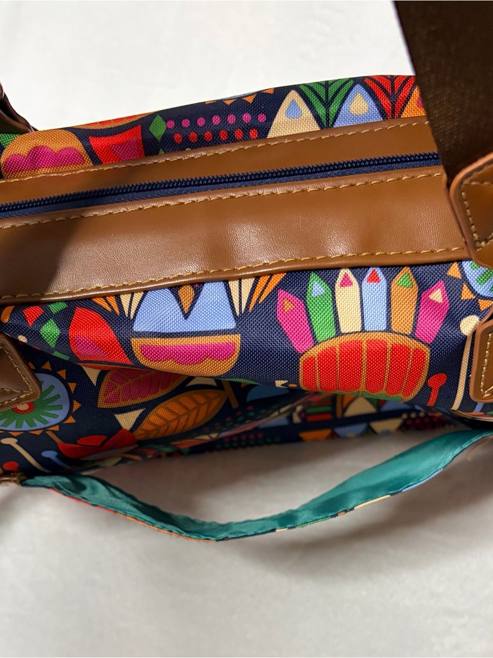 Lily Bloom Multicolor Floral-Pattern Travel Bag with Brown Straps - Picture 5 of 6
